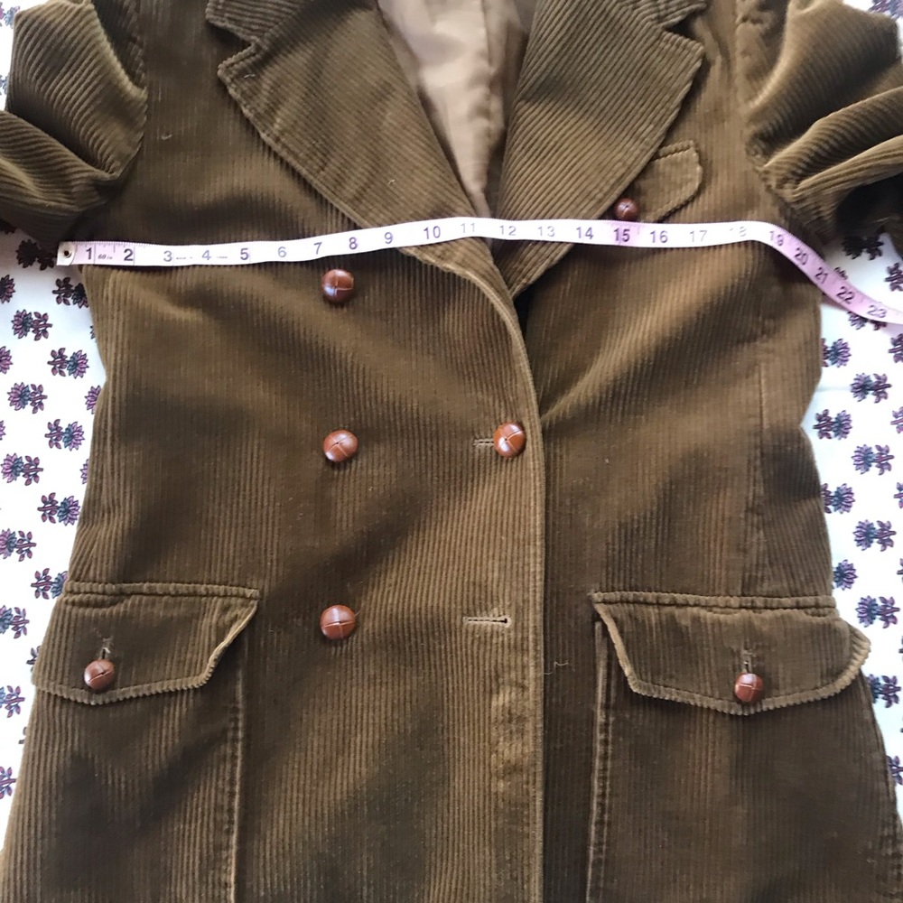 Laura Ashley Brown Corduroy Double-Breasted Women's Jacket - Picture 8 of 12